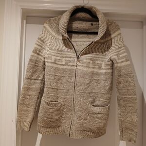 TNA Cream Textured Wool Cardigan